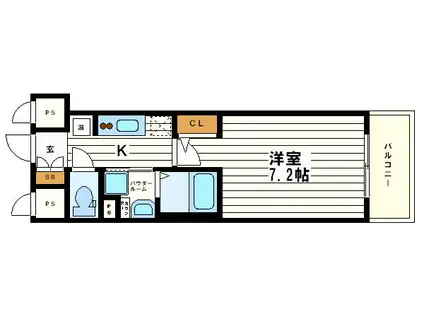 エグゼ心斎橋イースト(1K/9階)の間取り写真