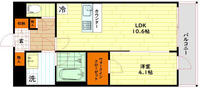 LA GRACE 千林大宮(1LDK/5階)の間取り写真