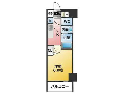 ディアレイシャス名古屋浄心(1K/8階)の間取り写真