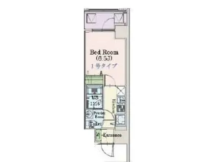 プライマル靭本町(1K/11階)の間取り写真