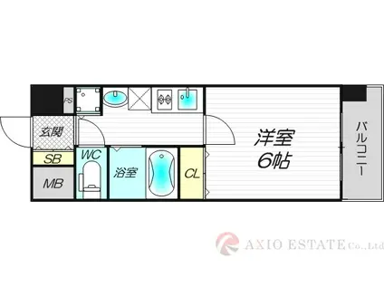プレミアムステージ新大阪駅前II(1K/7階)の間取り写真