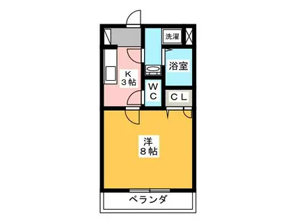 フレアビテ(1K/3階)の間取り写真
