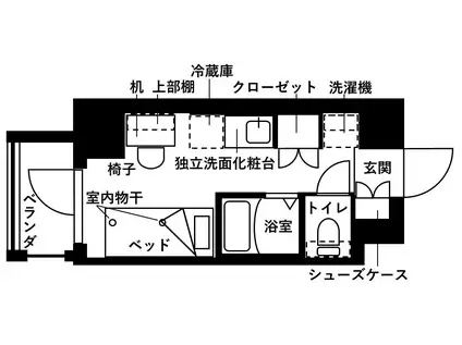 フレンシアエール仙川(ワンルーム/4階)の間取り写真