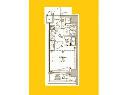 L AVENIR東神奈川(1K/3階)の間取り写真