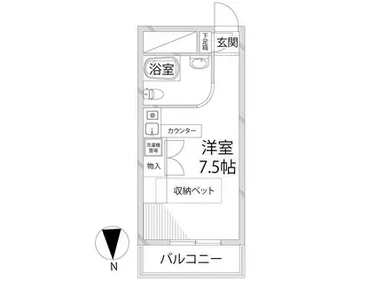 ラ・パルフェド・アフェール(ワンルーム/4階)の間取り写真