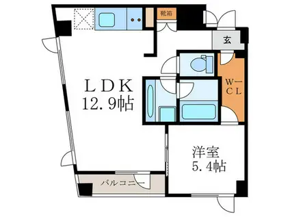 京阪鴨東線 神宮丸太町駅 徒歩9分 5階建 築8年(1LDK/3階)の間取り写真