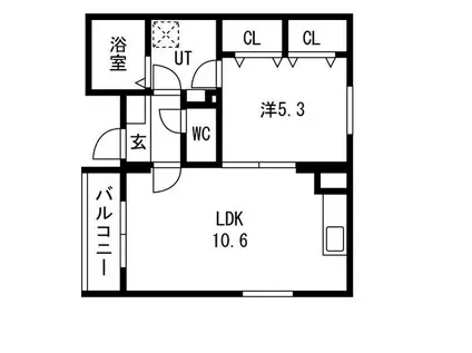 ユーミー矢場町(1LDK/2階)の間取り写真