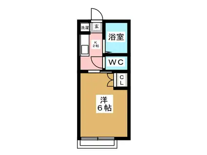 ポットテラス(1K/2階)の間取り写真