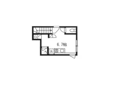 プレジ桜新町(ワンルーム/2階)の間取り写真