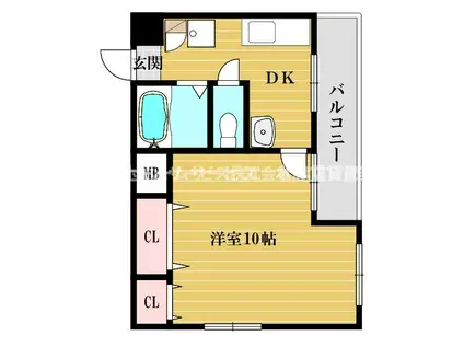 メゾンすばる(1DK/4階)の間取り写真