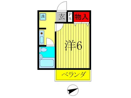 ジュネパレス松戸第502(1K/2階)の間取り写真