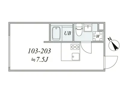 TRIAS547(1DK/1階)の間取り写真