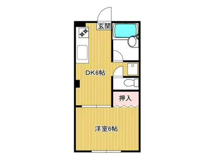 ジュネス立野(1DK/3階)の間取り写真