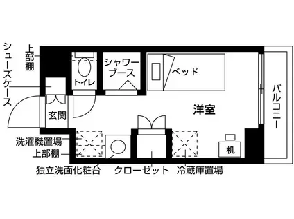 バウスクロス西船橋(ワンルーム/11階)の間取り写真