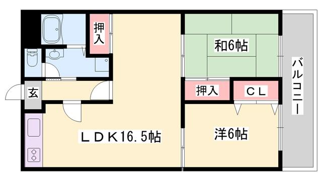 メゾンやすむろI(2LDK/2階)の間取り写真