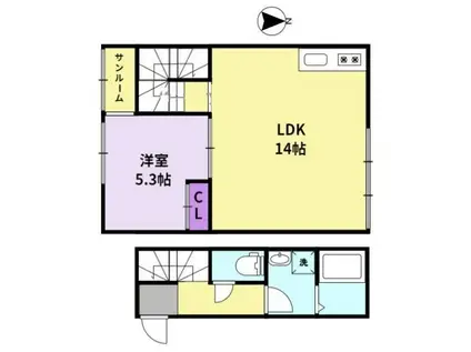CASSAカッサ(1LDK/1階)の間取り写真