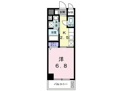 ネスト割塚(1K/5階)の間取り写真