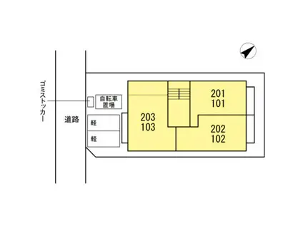 LEMON SUNSET 湘南(1K/2階)の間取り写真