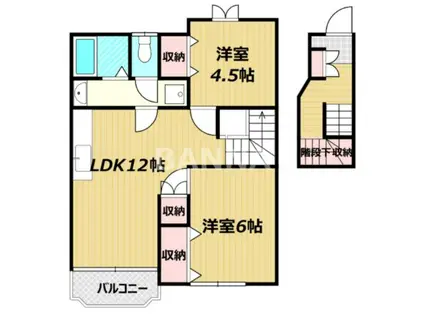 ティファニーA(2LDK/2階)の間取り写真