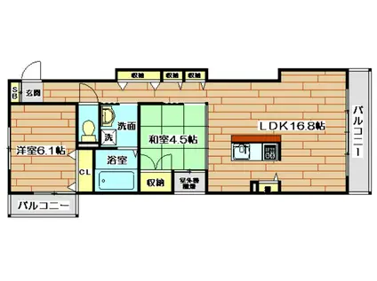 HIGH-FIVE ZONE(2LDK/2階)の間取り写真