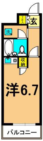 品川大井町スカイレジテル(ワンルーム/3階)の間取り写真