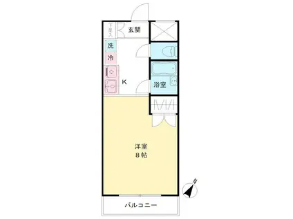 パラティーノ打越(1K/3階)の間取り写真