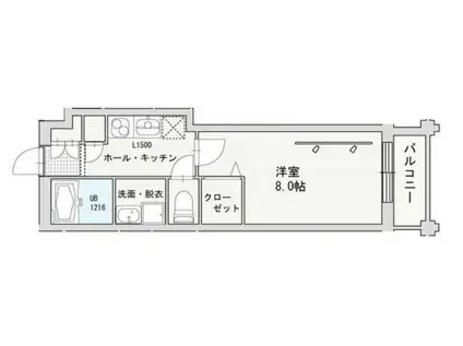 URBAN TERRACE ABENO(1K/1階)の間取り写真