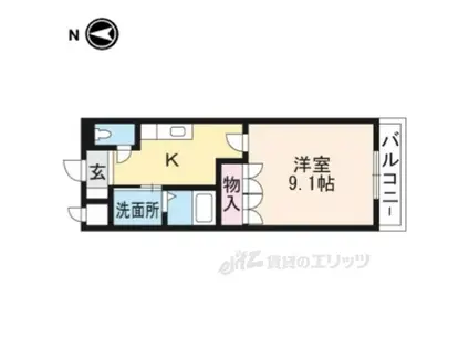 グランディール(1K/2階)の間取り写真