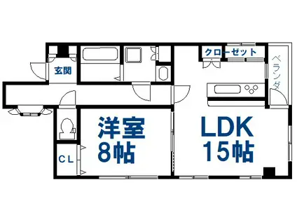 コーポ@(1LDK/2階)の間取り写真