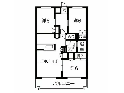 グランフォルムII(3LDK/3階)の間取り写真