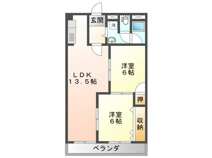 ソレイユ オブサ(3DK/2階)の間取り写真