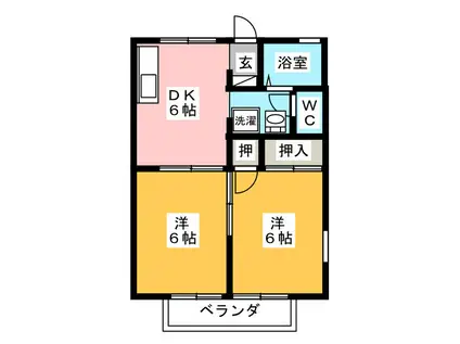 セジュール堀田(2DK/1階)の間取り写真