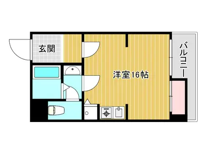 ラムール難波南(ワンルーム/2階)の間取り写真