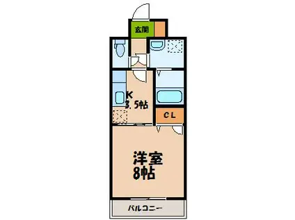 メゾンインフィニティ(1DK/5階)の間取り写真