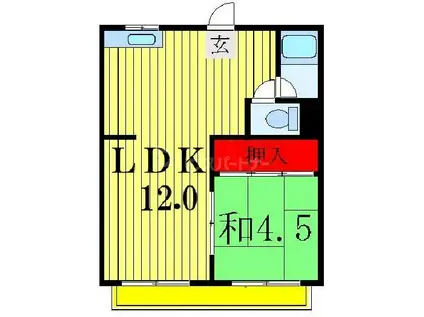 ラ・グランツ(1LDK/2階)の間取り写真