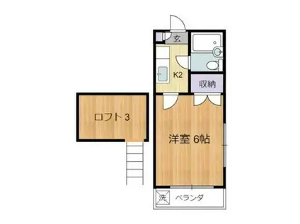 セドルハイム三鷹 B(1K/1階)の間取り写真