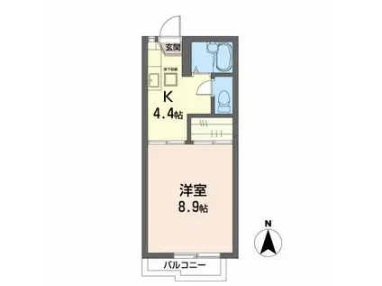 コーズヴィラ(1K/2階)の間取り写真