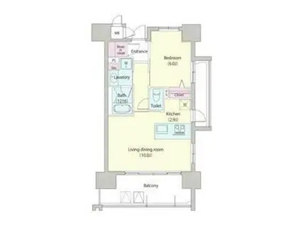 アデグランツ大須(1LDK/14階)の間取り写真