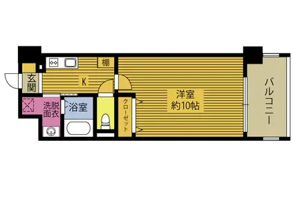 ヴァローレ汐見(1K/2階)の間取り写真