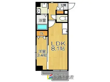 モダンパラッツォ大濠公園(1LDK/7階)の間取り写真