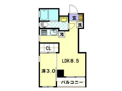 ジプソフィラ(1LDK/4階)の間取り写真