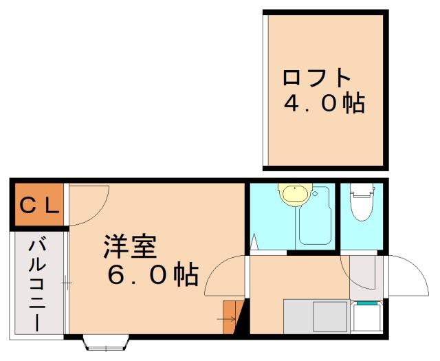 ハイド&シーク高宮(1K/2階)の間取り写真