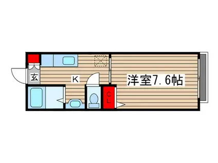 ミラージュコート(1K/1階)の間取り写真