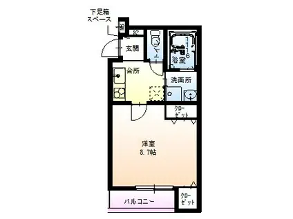 フジパレス西宮能登(1K/1階)の間取り写真