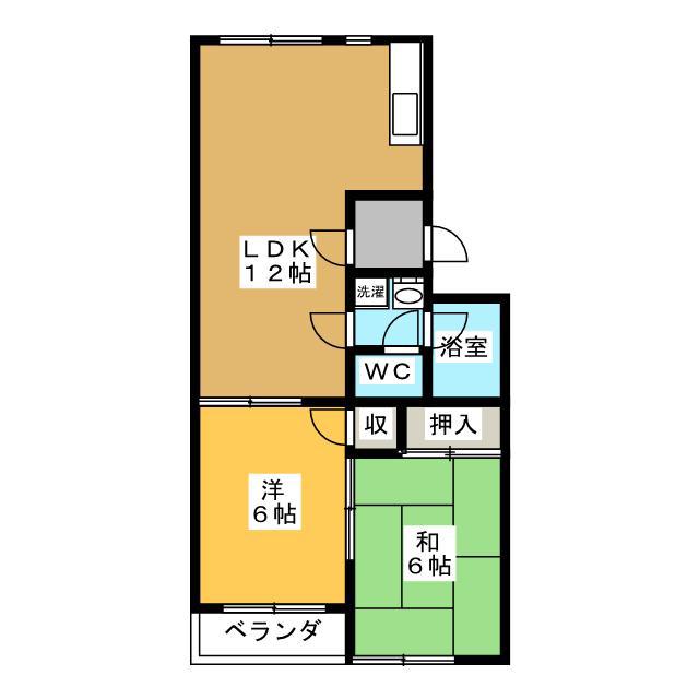 アーデルM(2DK/3階)の間取り写真