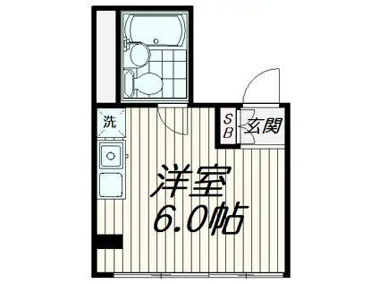 パレスガル(ワンルーム/2階)の間取り写真