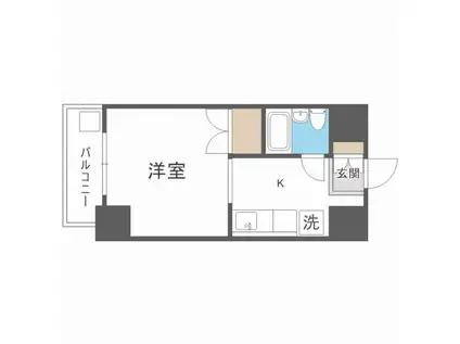 スタジオシティ(1K/3階)の間取り写真