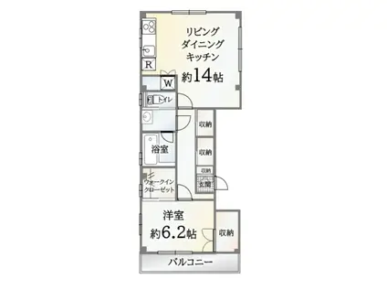 スカーレットなかや4(1LDK/3階)の間取り写真