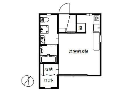 アートヒル べにばな(ワンルーム/2階)の間取り写真