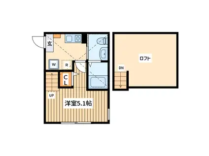 リリハウス北里(1K/1階)の間取り写真